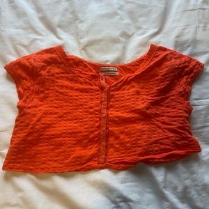 Urban Outfitters Flowy Orange Crop Top